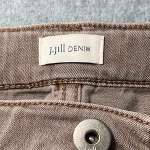 J. Jill Denim Authentic Fit Cropped Jeans Women's Sz 2P Tan/Taupe Raw‎ Hem EUC thumbnail 6