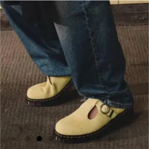 New! Dr Martens T-Bar Hazy Yellow Long Napped Suede Mary Janes - W 11 / M 10 thumbnail 2