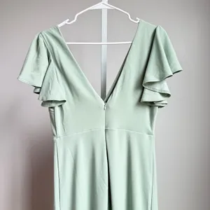 Birdy‎ Grey sz M green flutter sleeve maxi dress thumbnail 9