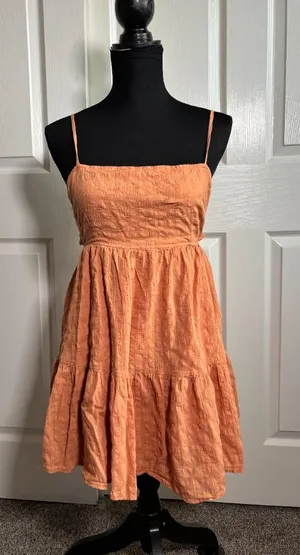 Princess Polly orange gauze tie-back mini dress size US 6 thumbnail 1