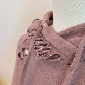 ALO Yoga | Distressed Mauve Hoodie | Sz S/M thumbnail 4