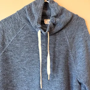 Aerie Women Cotton Blend Pullover Hoodie Medium Blue Funnel Neck Thumbholes thumbnail 4