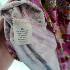 NWT No Comment Plus Womens Pink Purple Floral Stretch On Off Shoulder 3X Dress thumbnail 7