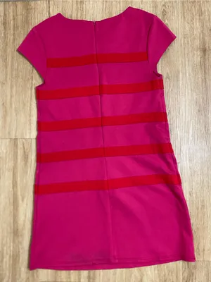 JB by Julie Brown Pink Shift Dress with Red Bow Stripes thumbnail 2