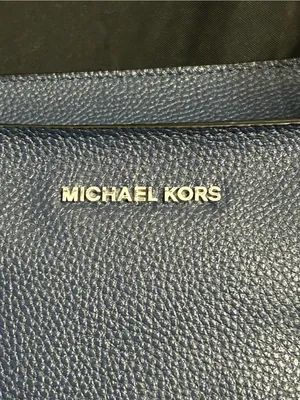 Michael Kors Navy and Black Pebbled Leather Tote thumbnail 5