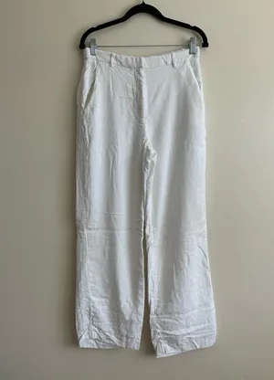 Abercrombie & Fitch White Linen Lined Blend Trousers Pant Size 27/4 thumbnail 3