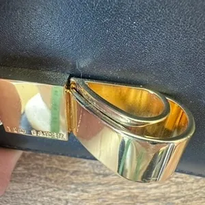 Ted Baker London Black Leather Matinee Wallet Gold Metal Bow Flap Long Clutch thumbnail 8