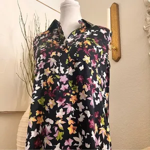 EQUIPMENT Femme Tira Sleeveless Floral Print Silk Dress‎ Asymmetrical Hem Size S thumbnail 3
