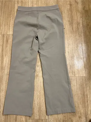 Theory Taupe Cropped Straight-Leg Pants thumbnail 5