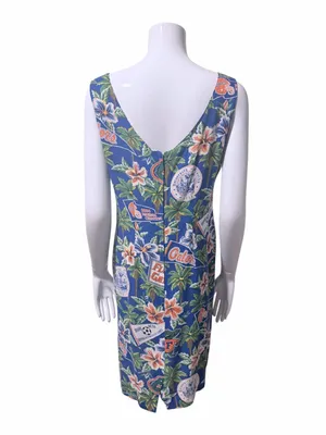 VTG Reyn Spooner Florida Gators Hawaiian Print Shift Dress Size Small thumbnail 4