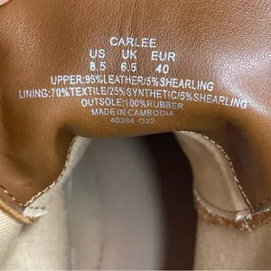 Lauren Ralph Lauren Carlee suede tan combat lace-up boots fauxshearling 8.5 New thumbnail 8