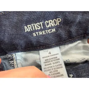 American‎ Eagle Artist Crop Jeans Womens 4 Dark Wash Stretch Denim Indie Sleaze thumbnail 3