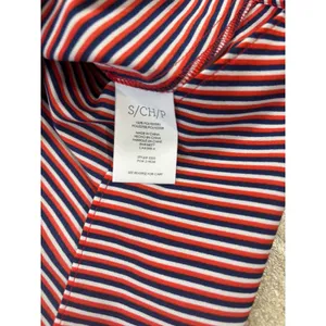 Cabi 5335 Red White Blue Striped Split V-Neck Blouse Womens‎ Small Long Sleeve thumbnail 6