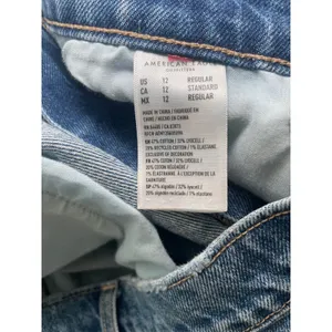 American Eagle Super High-Rise Straight Jeans Womens 12 Regular Blue Denim thumbnail 4