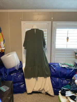Shein Olive Green Dress Long thumbnail 4