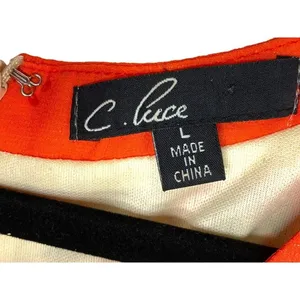 Women's C Luce Sheath Dress‎ Floral Red Orange Lined Baby Shower Wedding Large thumbnail 3