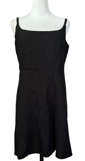 NWT Old Navy Mini Linen Blend Dress Size L Black LBD Summer thumbnail 1