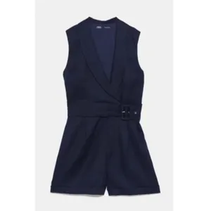 ZARA Dark Navy Blue Sailor Retro Sleeveless Romper thumbnail 7
