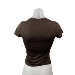 Aritzia Sunday Best Women's Brown Crew Neck Short Sleeve Crop Tee T-shirt Top S thumbnail 4