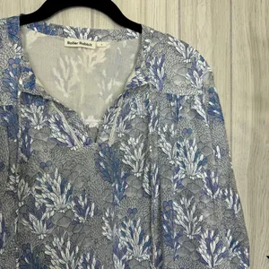 Roller Rabbit 100% Cotton Ugyen Leaves Serafina Tunic Coverup size S Small thumbnail 9