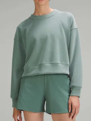Lululemon Softstreme Perfectly Oversized Cropped Crew Medium Forest Size Medium thumbnail 1