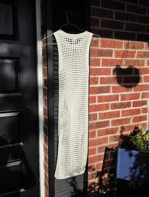 Women's Crochet Cover Up Midi Dress - Shade & Shore™ Off-White XS thumbnail 8