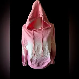 BP Nordstrom Pink White Ombre Dip Dye Pullover Hoodie Sweatshirt S thumbnail 2