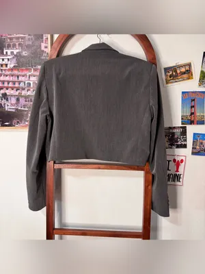 Djerf Avenue Cropped It Blazer Jacket Grey thumbnail 10