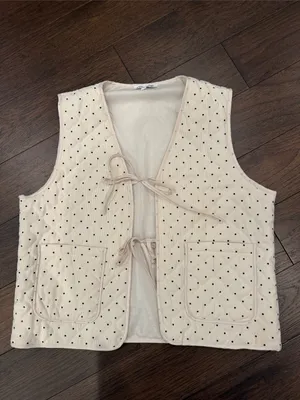 PrettyGarden Polka Dot Quilted Vest Size Large - C10-040 thumbnail 2