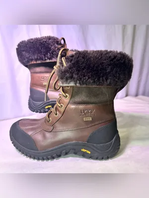 UGG Brown and Black Shearling-Lined Lace-Up Winter Boot thumbnail 2