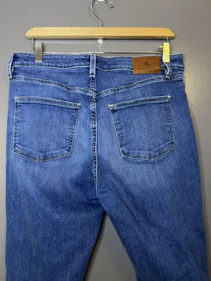 Lauren Ralph Lauren Jeans Womens 12P Petite Blue Med Wash Skinny Stretch Denim thumbnail 5