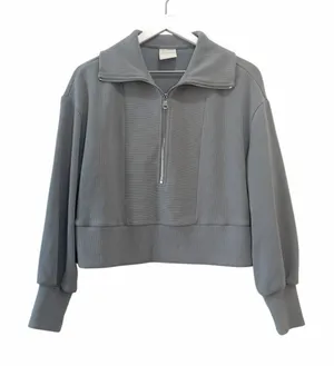 Varley Ramona Half Zip 2.0 Sweatshirt Blue Gray Ribbed Pullover Size Small thumbnail 1