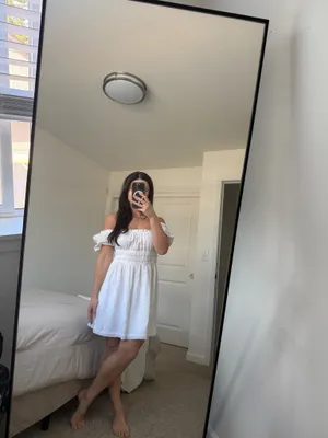 Bp off the shoulder smocked dress thumbnail 2