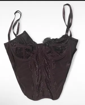 Black lace corset top Size M thumbnail 1