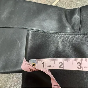 Stuart Weitzman Leather Over the Knee OTK Round Toe Flat Boots Black 7 thumbnail 10