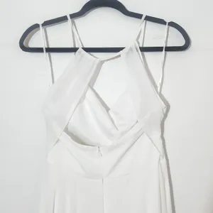 Lulus White Chiffon Wedding Dress with Faux Wrap Style NWT Size Medium thumbnail 8