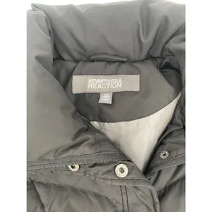 Kenneth Cole Reaction Black Down Puffer Jacket‎ Women Small Chevron Quilted Coat thumbnail 3