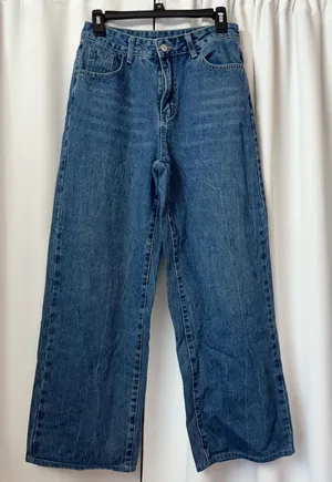 DAZY Blue High Waisted Wide-Leg Casual Jeans thumbnail 1