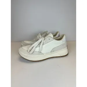 Sorel Out N About III Low Waterproof Sneakers Women 8.5 Sea Salt Canvas Suede thumbnail 2