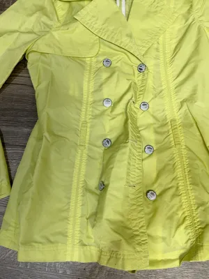 Joujou Women’s XL Lime Yellow Waterproof Double Breasted Rain Jacket thumbnail 8