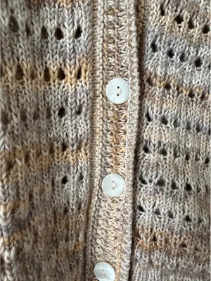 Marled Open Stitch Cardigan All in Favor Beige Tan Size Small thumbnail 5