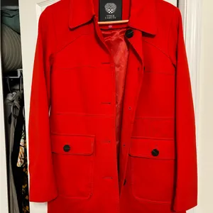 Vince Camuto Size XS red long peacoat jacket thumbnail 4