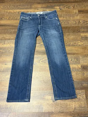 Ariat R.E.A.L. Straight Leg Jeans Womens 32R Stretch Mid Rise Western Stitch thumbnail 1