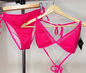 Zaful Deep Pink String Bikini Set, Small thumbnail 1