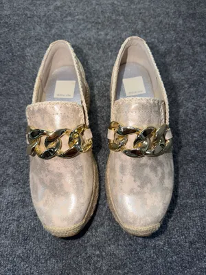Dolce Vita Neutral Blush Espadrille Loafers with Gold Chain Accent thumbnail 2