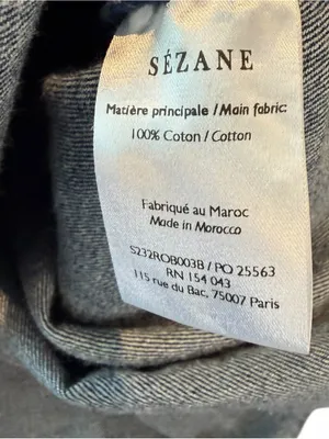 Sézane - Sofie Denim Shirt Dress Dark Blue Oversized Button Front Sz S thumbnail 7