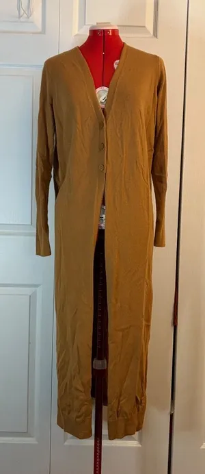 Free Press Clothing Carmel Brown Long Cardigan size L thumbnail 1
