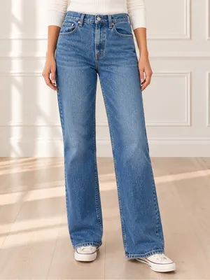 Abercrombie & Fitch 90s Relaxed Jeans 28 6R High Rise Straight Leg Medium Wash thumbnail 9