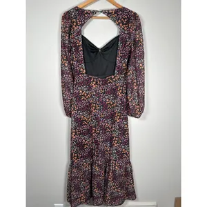 ASOS The Frolic Square Neck Midi Tea Dress With Mesh Sleeves Ditsy Floral Size 6 thumbnail 8