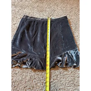 Women's Madewell Crushed Velvet Brown Mini Skirt Size 8 Y2K 90's silk & viscoe thumbnail 5